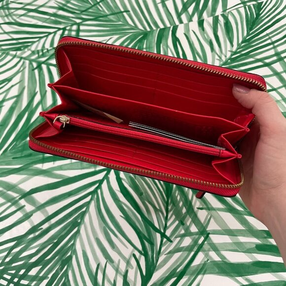 Kate Spade Neda Wallet Flynn Street Stitched Leather Prikly Pear - Picture 10 of 10